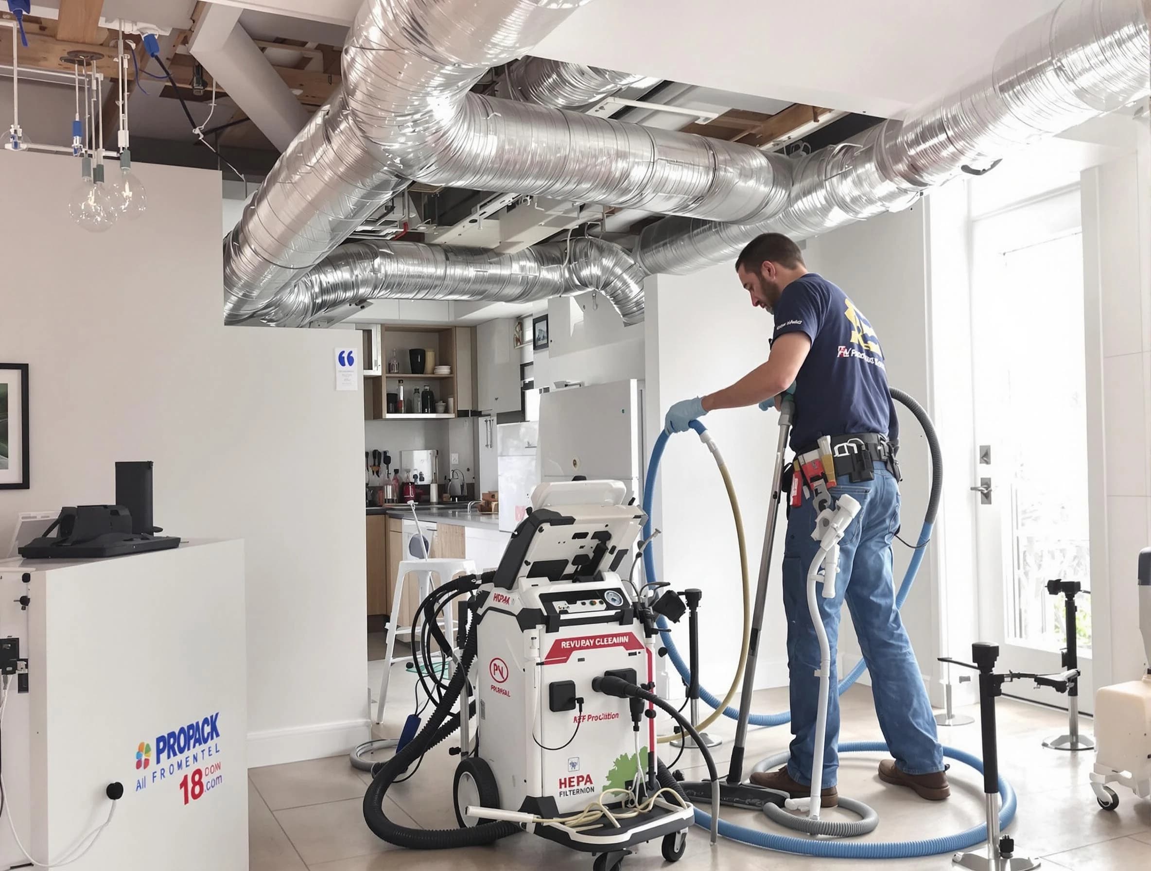 Newcastle Air Duct Cleaning technician performing advanced pure duct cleaning with specialized equipment in Newcastle