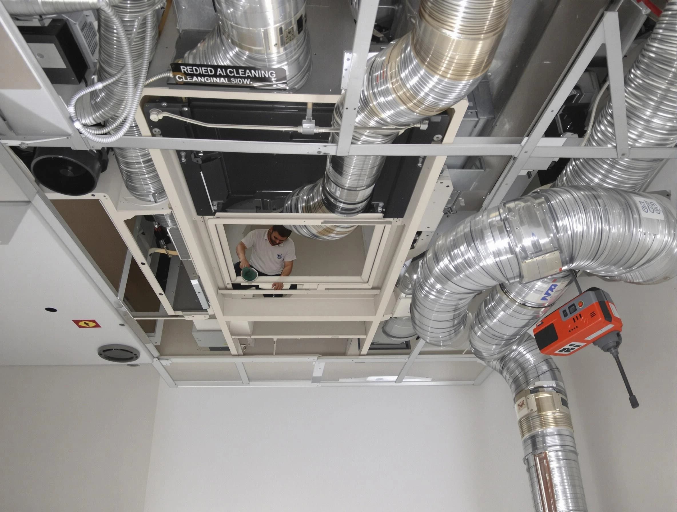 Newcastle Air Duct Cleaning technician performing detailed central duct system cleaning in Newcastle