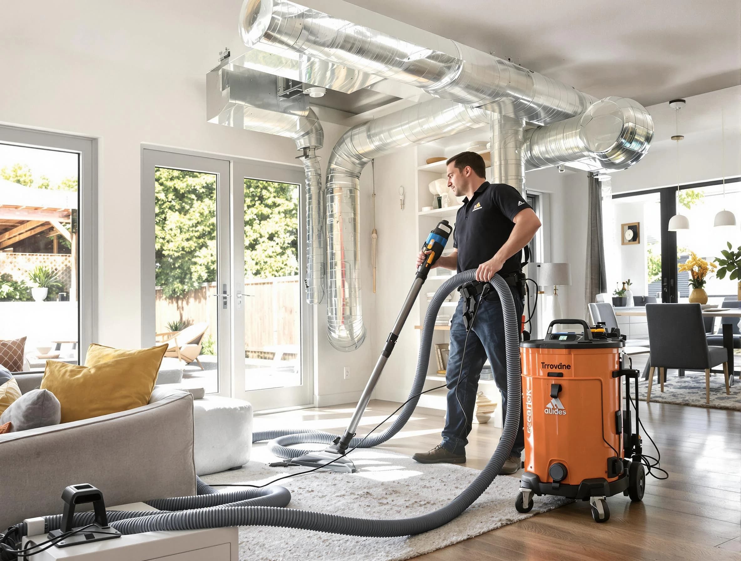 Newcastle Air Duct Cleaning specialist performing thorough residential duct cleaning using advanced equipment in Newcastle