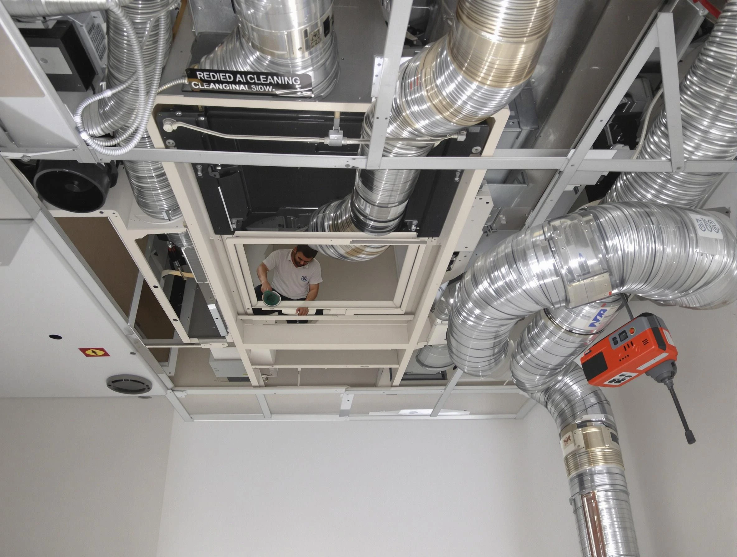 Newcastle Air Duct Cleaning technician performing detailed central duct system cleaning in Newcastle