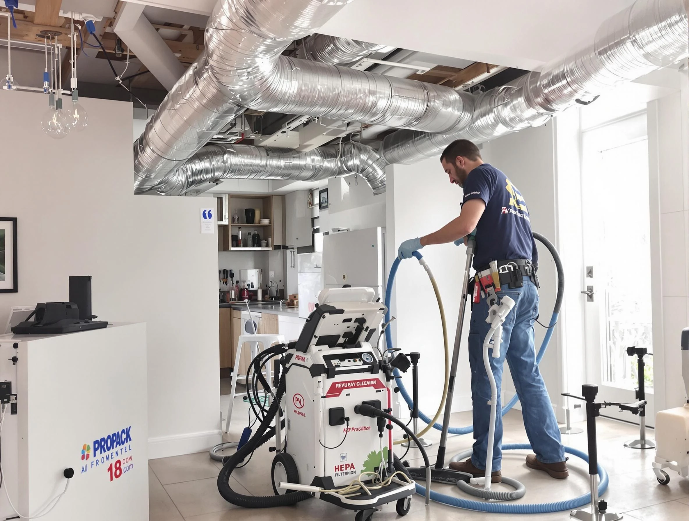 Newcastle Air Duct Cleaning technician performing advanced pure duct cleaning with specialized equipment in Newcastle